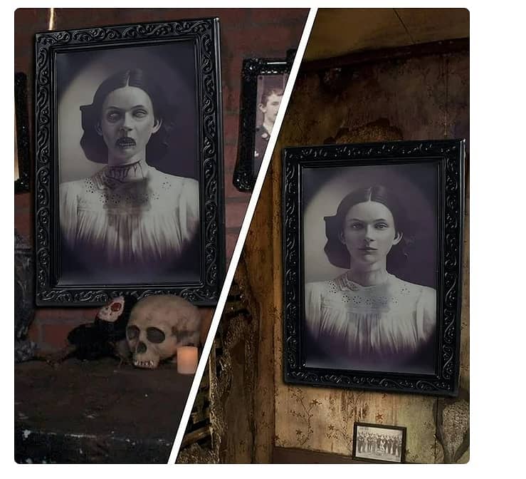 3d Horror Scary Ghost Face Changing change Wall Photo Frame Halloween 4