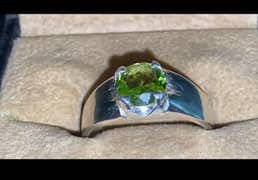Peridot original stone pure silver ring urgent sale