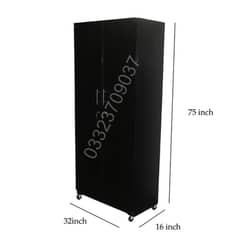 Black 6x3 feet wooden sheet cupboard , almari wardrobe safe cabinet