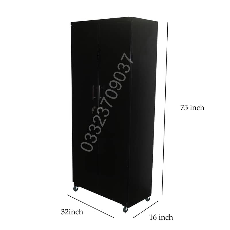 Black 6x3 feet wooden sheet cupboard , almari wardrobe safe cabinet 0