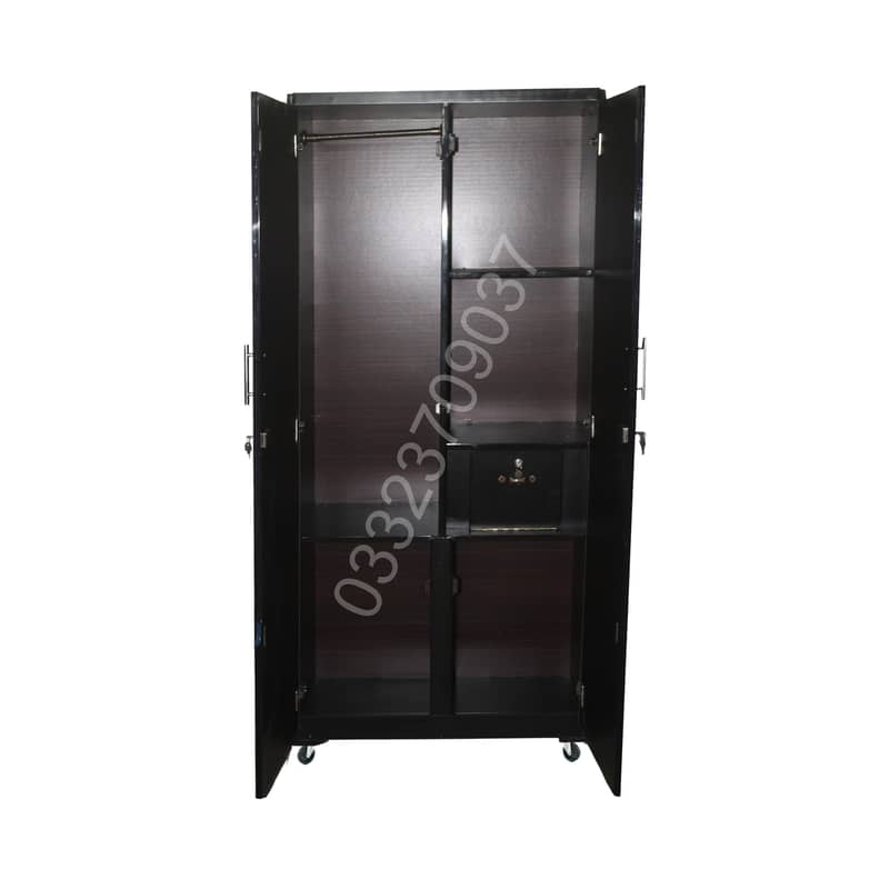 Black 6x3 feet wooden sheet cupboard , almari wardrobe safe cabinet 1