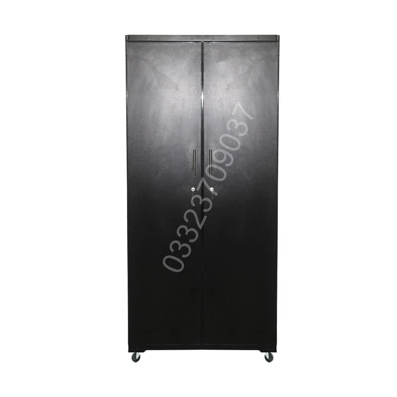 Black 6x3 feet wooden sheet cupboard , almari wardrobe safe cabinet 2