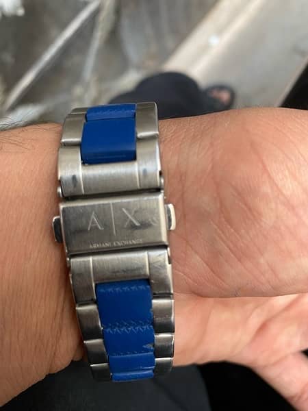 original Armani exchange blue strap watch 1