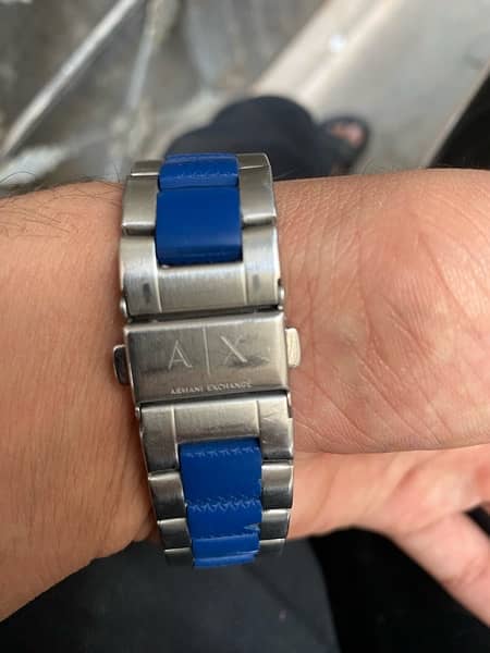 original Armani exchange blue strap watch 3