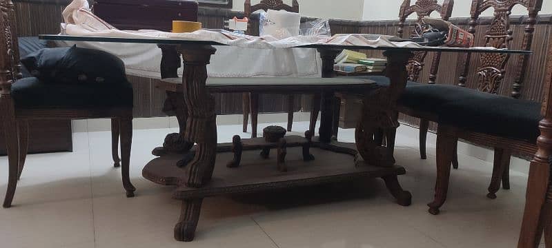 modern and traditional dining table with 6 chair set 3