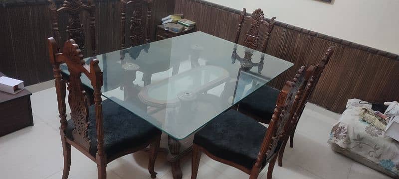 modern and traditional dining table with 6 chair set 4