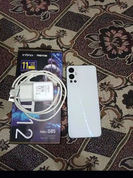 infnix hot 12 6/128 color white with box charger whatsapp 03130797072 3