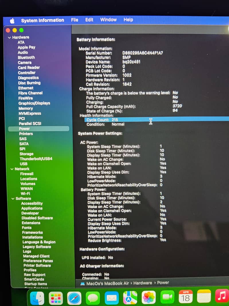 Apple MacBook Air M1 2020 8GB Ram 256GB Storage Sonoma 14.3 7