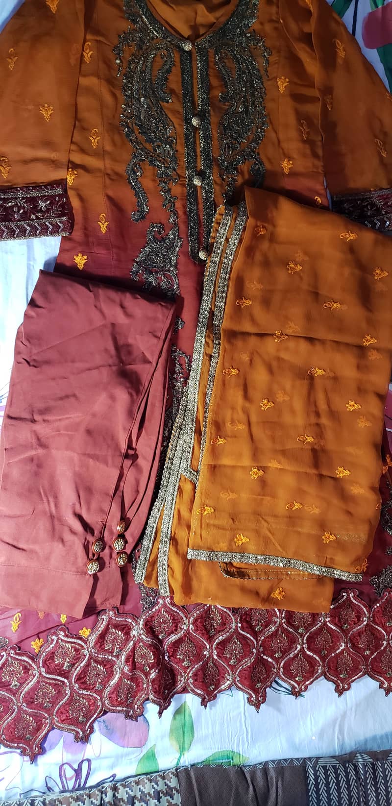 Loot Sale (3 Piece Rust color wedding dress (size small)) 2