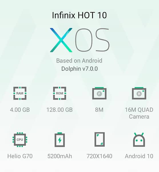 infinix hot 10 mobile For sale 4\128 4