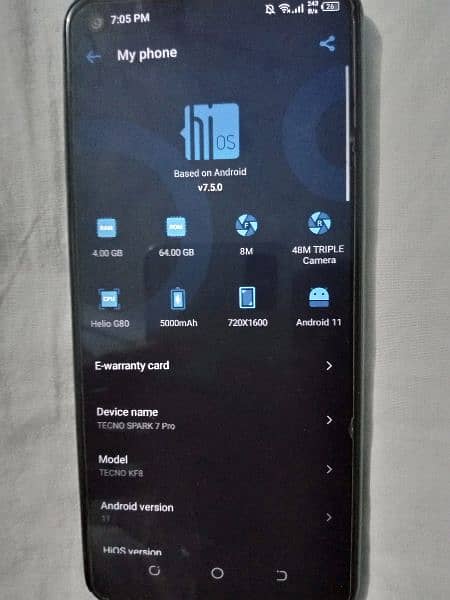 I'm selling my mobile Tecno spark 7 pro 6