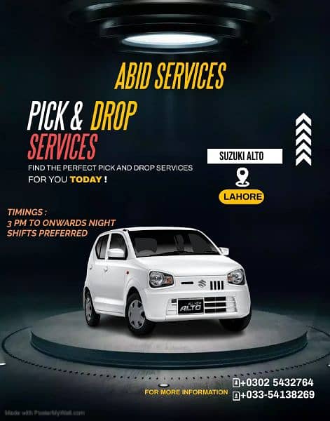 pick and drop service available in lahore 0