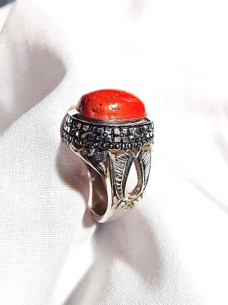 Italian Coral (مرجان) Silver Ring 2