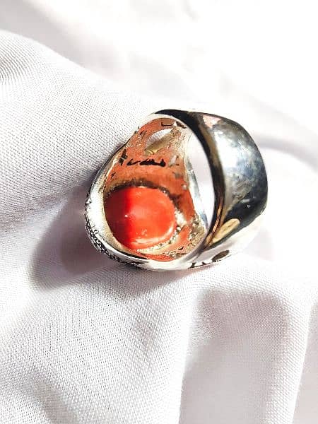 Italian Coral (مرجان) Silver Ring 3