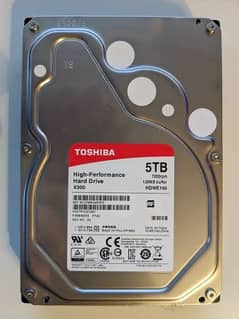 5TB Hard Disk, Toshiba X300 high performance.