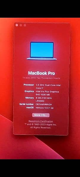 selling my macbook Pro  year 2017 13 inch 1