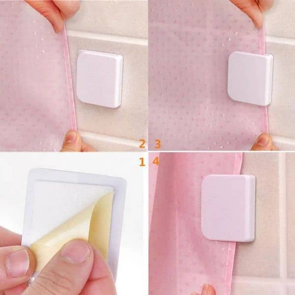 4Pcs/( 2 set )Shower Curtain Clips Household Daily Necessities Toilet 0