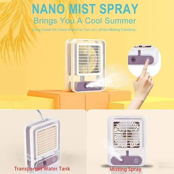 Misting Fan, Portable Quiet Mini Air Conditioner Small 2