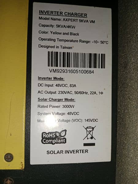 The inverter is for sell   It is a good condition.  One year used 5kw 2