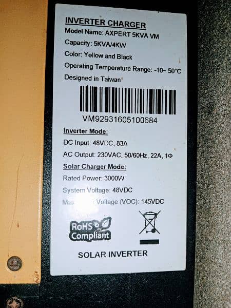 The inverter is for sell   It is a good condition.  One year used 5kw 3