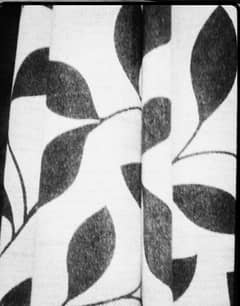 Curtains black and white Leaves Design (Cotton Stuff)
