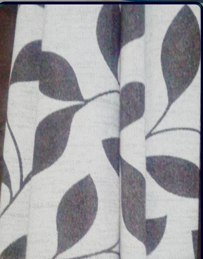 Curtains black and white Leaves Design (Cotton Stuff) 2