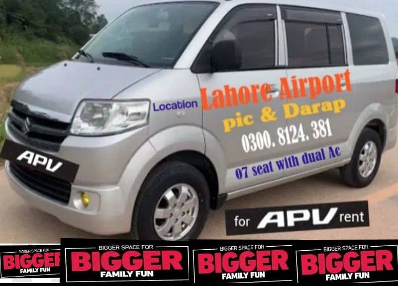 APV for RENT -07 seats . Azeem tours and travel Services 03008124381 0