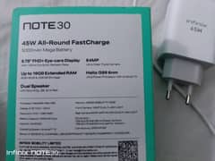 Infinix note 30 16GB/256GB original box, 45watts charging 4 months use