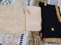 unstitched dress organza shirt , Malai trouser and chiffon dupatta