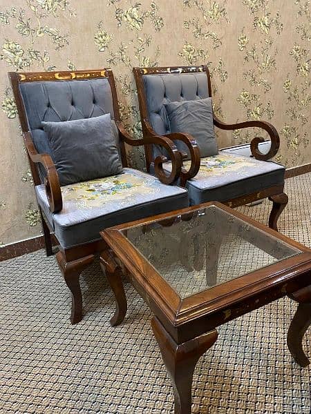 shisham wood pure chair set with table 1