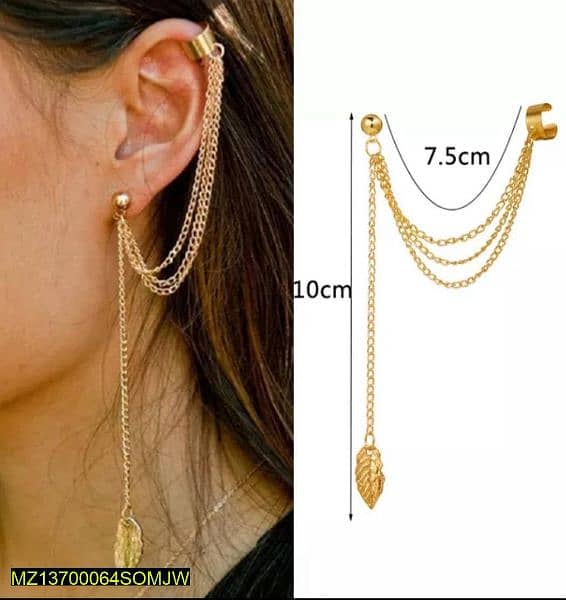•  Pair of  Elegant Earrings•  Select Color: Silver Golden 1