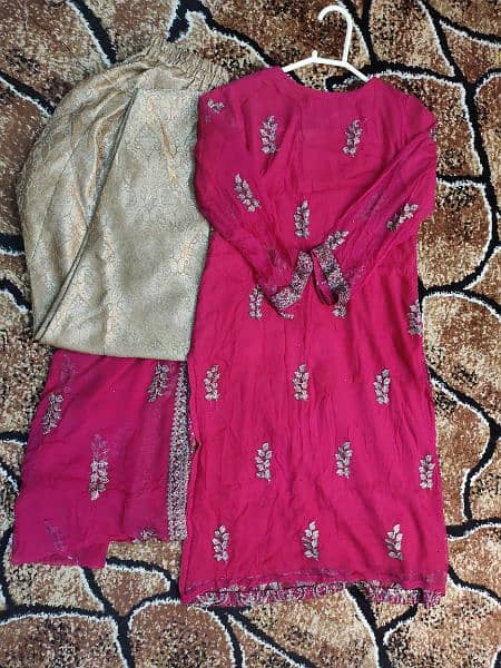 2 dress with one contrasting Banarasi Trouser. 5