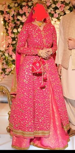 Bright pink bridal lehnga, party wear, wedding lehnga, hot pink lehnga
