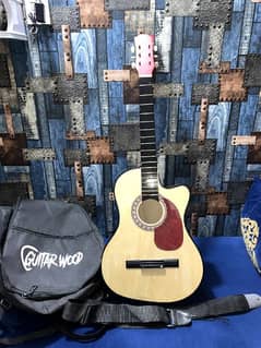 Acoustic beginner guitar with bag and belt
