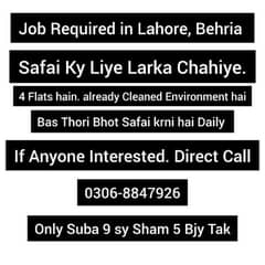 Job Offer in Lahore Behria Town