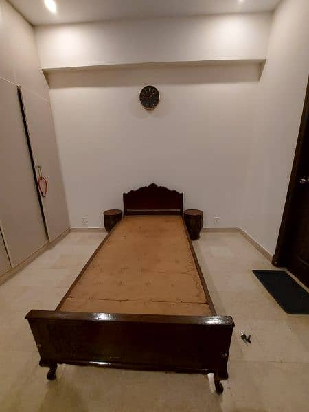 2 pure  wooden 10/10 single beds with side tables for sale 1