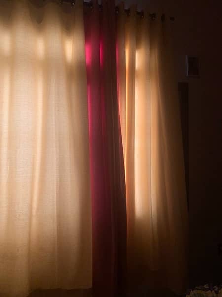 Plain curtains in pink and fone colour 1