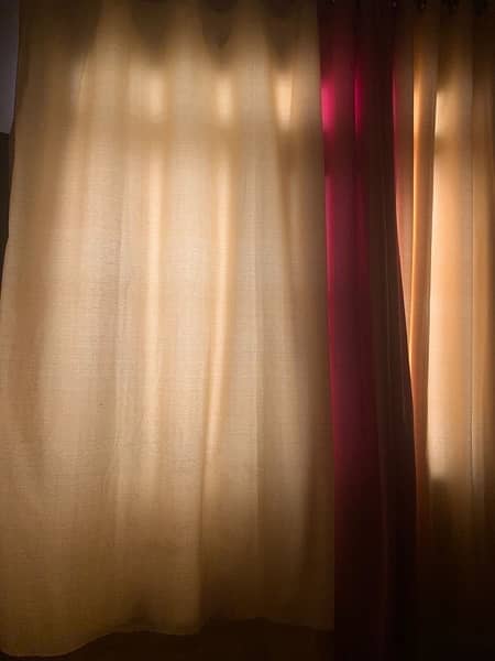 Plain curtains in pink and fone colour 2