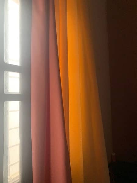 Plain curtains in pink and fone colour 3