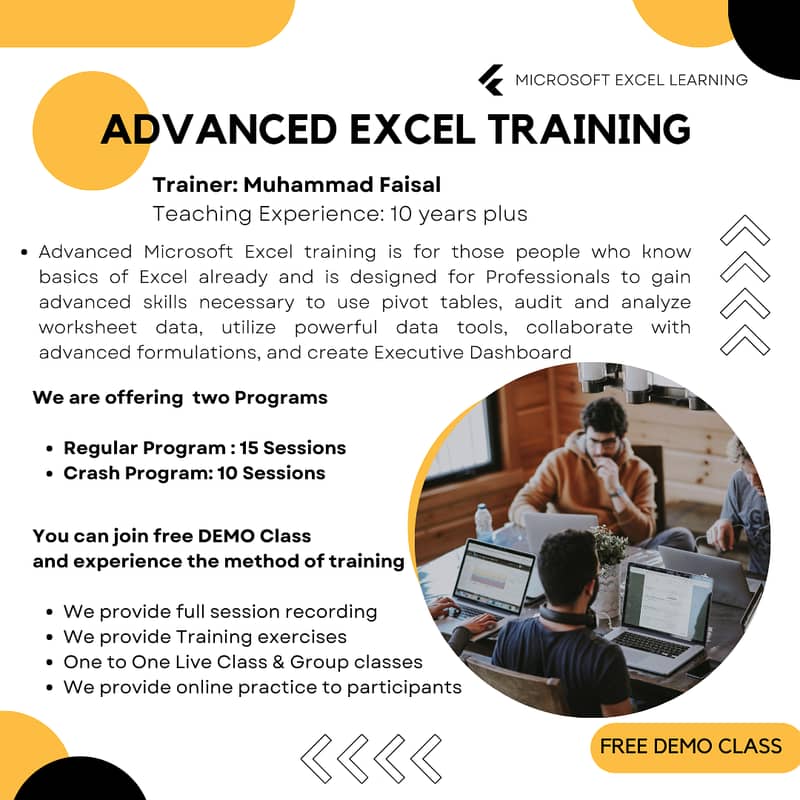 Advanced Excel - Microsoft Excel Tution/Trainer/Tutor/Academy/Teacher 1
