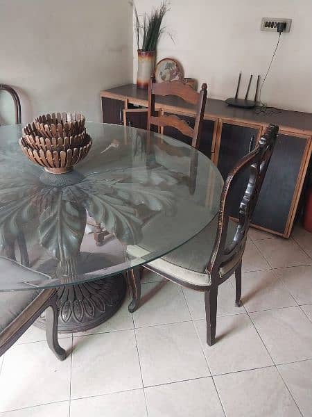 beautiful 6 chairs dinning table +centre table set 1