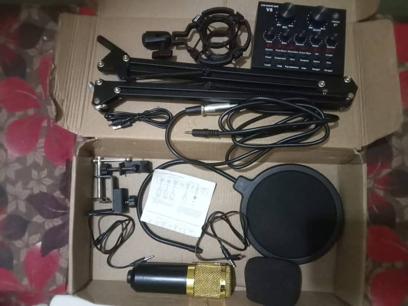 v8 sound card with bm 800 michrophone and box 2