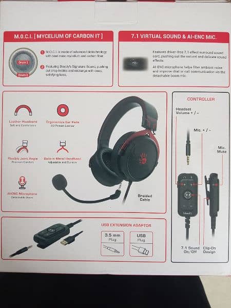 Bloody M590i Gaming Headset virtual 7.1 surround sound 2