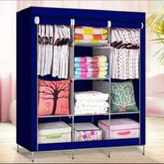 Portable Folding Wardrobe Cupboard, Blue Colour, 3 Door 0