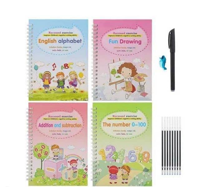 * Kid's Learn with Fun* 4 Magic Learning books with Magic Pen 1