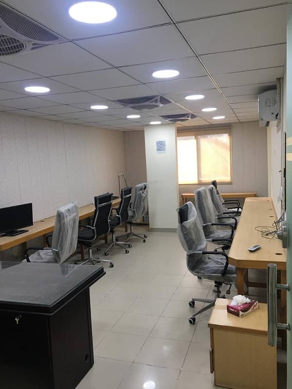 FULLY FURNISHED OFFICE IS AVAILABLE ON THE RENT IN THE COMMERCIAL BUILDING AT MAIN SHAHRE E FAISAL 6