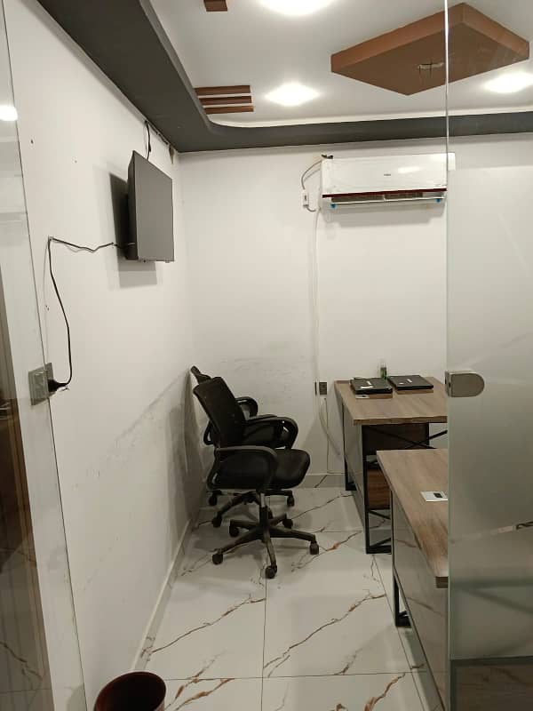 FULLY FURNISHED OFFICE IS AVAILABLE ON THE RENT IN THE COMMERCIAL BUILDING AT MAIN SHAHRE E FAISAL 8
