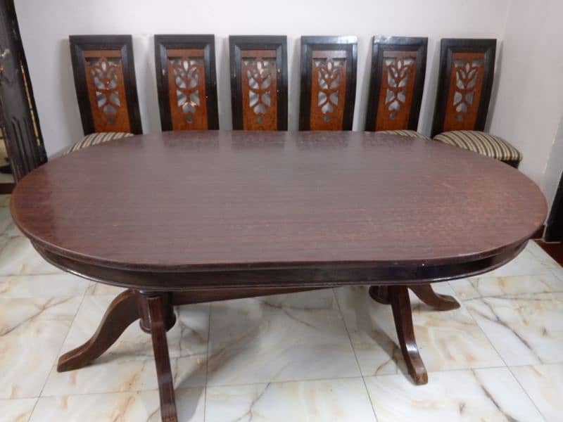 Solid Wooden Dining Table With 6 wooden chairs set. 0