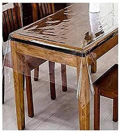8 Seater Table Cover Transparent ; Size 5FT x 9FT 0.12mm