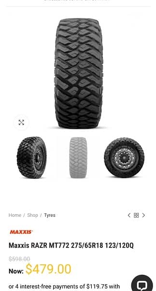 TYRES- Off-Road Tyres- Maxxis Razr (imported) Rocco/Vigo/VX/Cruiser 7